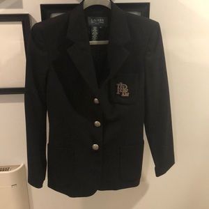 Ralph Lauren Black Wool Blazer Size 4P